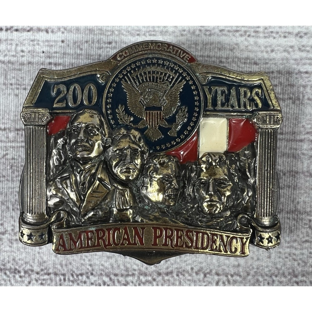 VTG American Commemoratives Ltd. 200 Years Presidency Metal Belt Buckle A03924